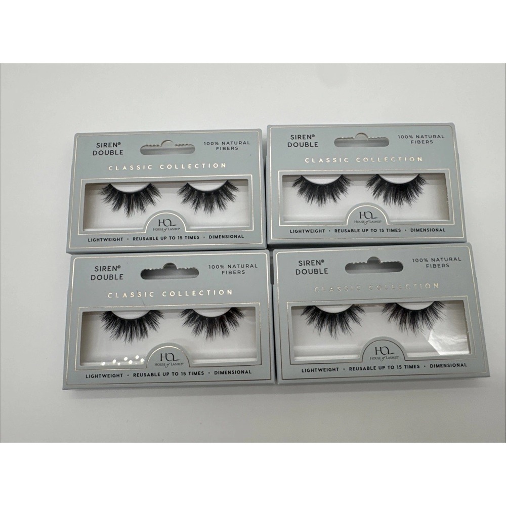 House of Lashes Siren Double Classic False Eyelashes 100% Natural Fiber Reusable